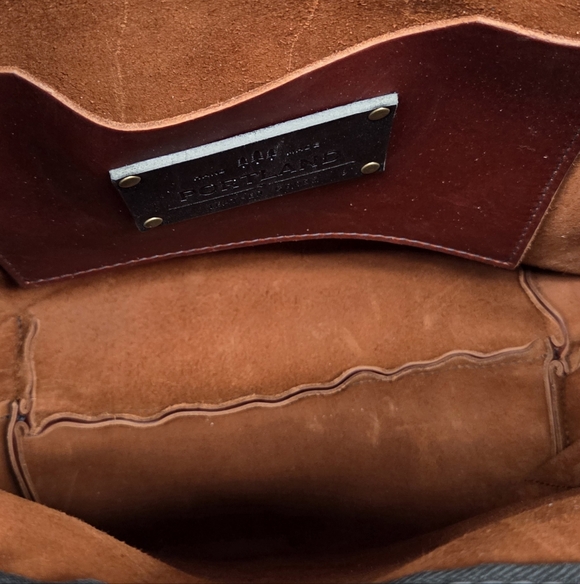 Portland Leather Rich Brown Tote with Black Straps - Picture 5 of 5